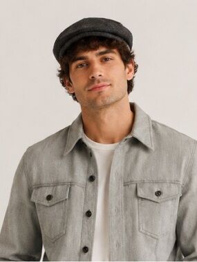 Vintage London Fog Gray Wool Flat Cap Paperboy hat Sterling Edition Mens Large